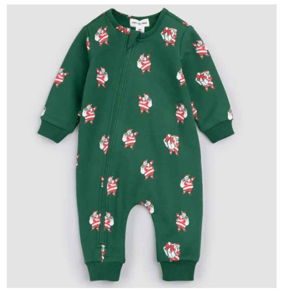 Miles The Label Baby Green Christmas Jumpsuit Size 9M